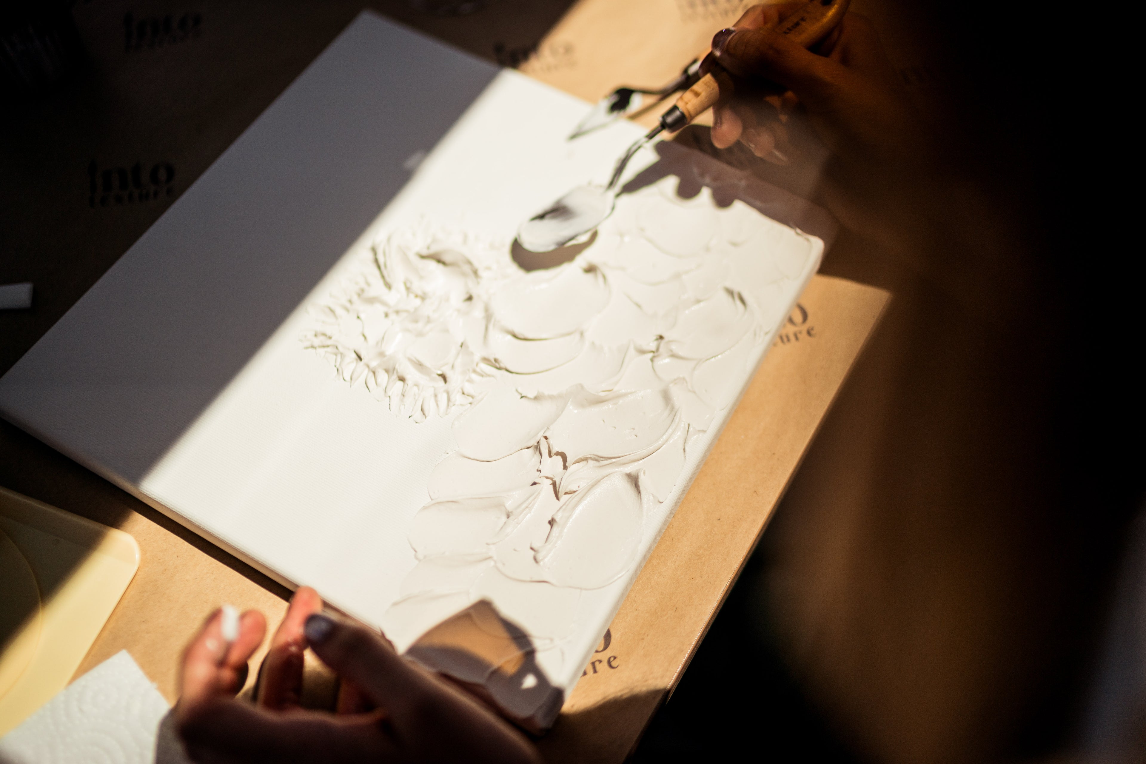 Texture paste on canvas