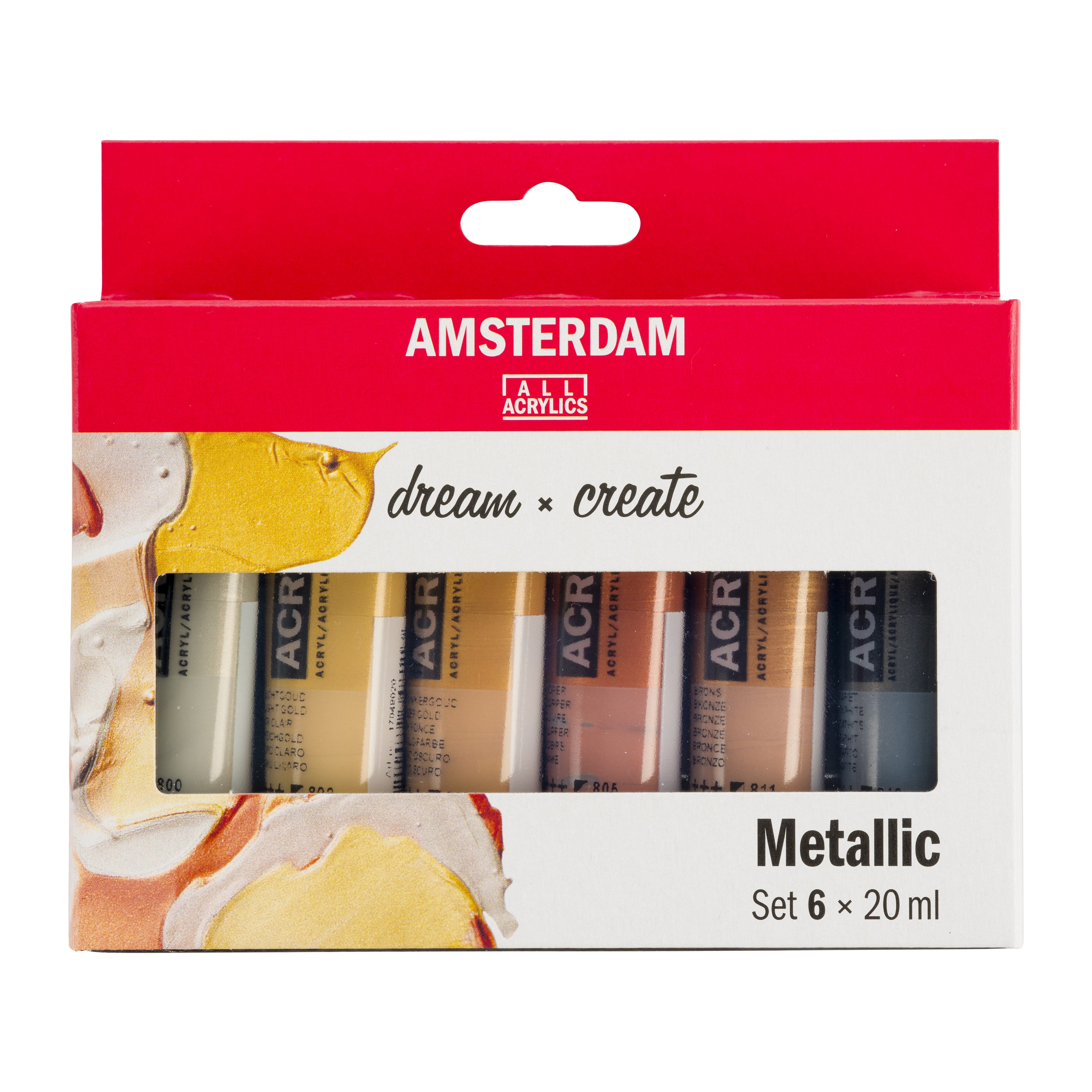 Acryl-Metallicfarben Set 6 x 20 ml Standard Series - AMSTERDAM (Royal Talens)