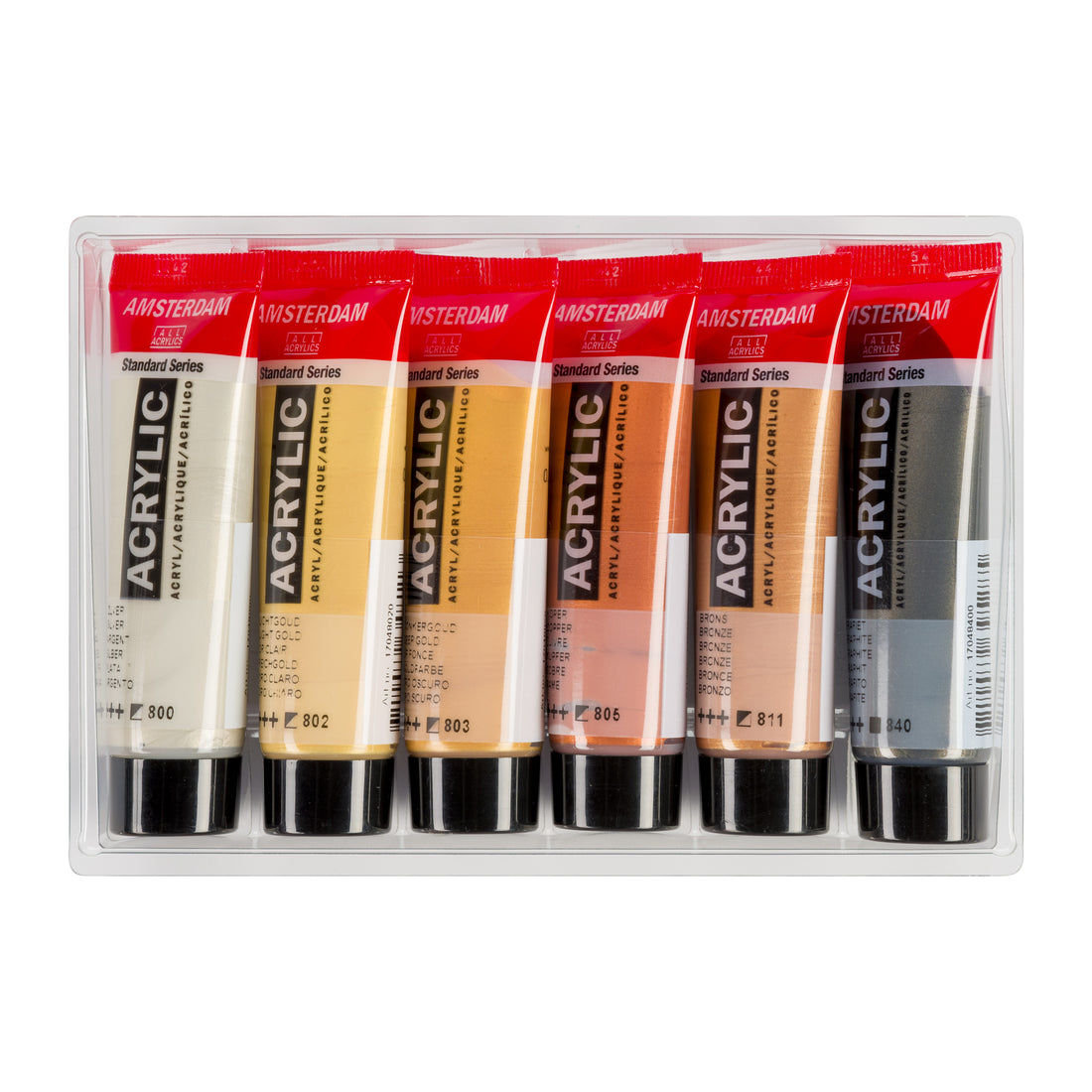 Acrylic Metallic Colours Set – 6 x 20 ml – Standard Series – AMSTERDAM (Royal Talens)
