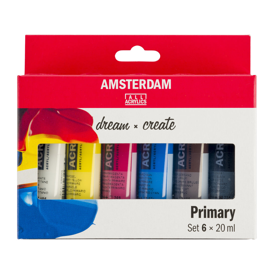 Acrylic Primary Colours Set – 6 x 20 ml – Standard Series – AMSTERDAM (Royal Talens)