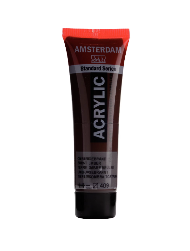 Burnt Umber (409) – Acrylic Paint Tube 20 ml – Standard Series – AMSTERDAM (Royal Talens)