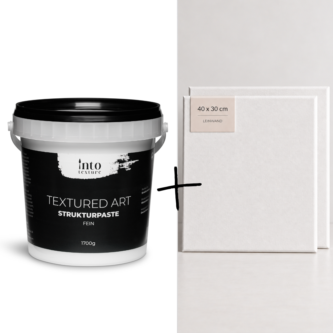 Strukturpaste Fein 1,7Kg + 2x Keilrahmen 40x30cm