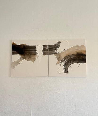 Between Currents - by Nathalie Larsen Shelbaya (2x 50x50cm)