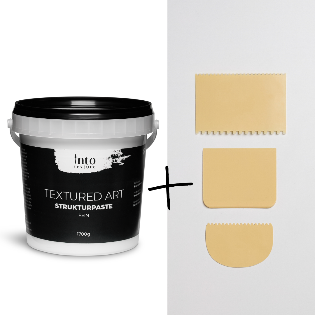 Strukturpaste Fein 1,7kg + Spachtel 3er-Set