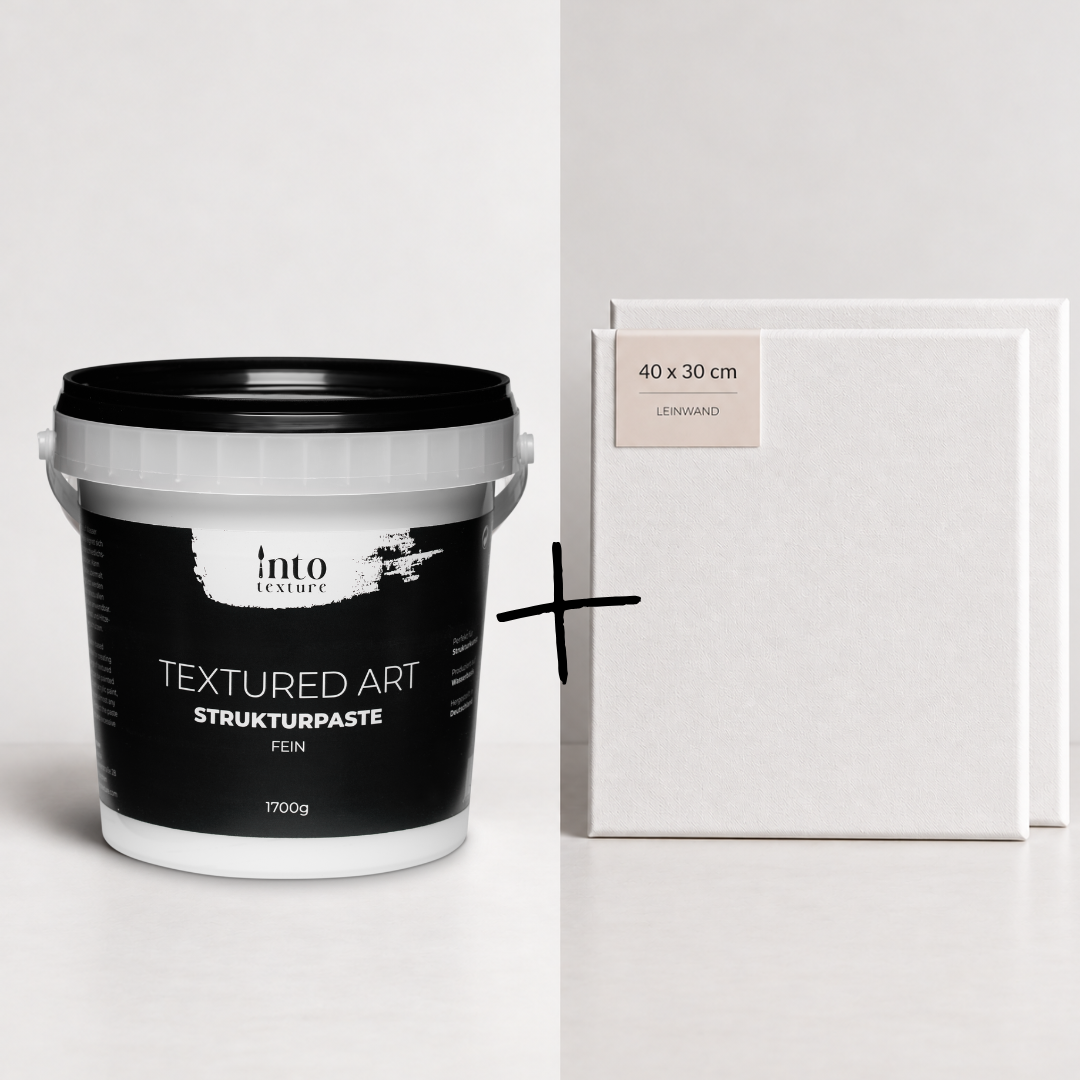Strukturpaste Fein 1,7Kg + 2x Keilrahmen 40x30cm