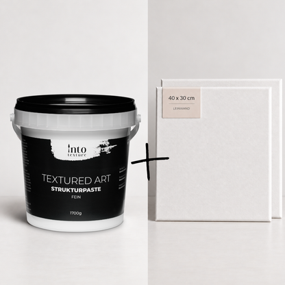 Strukturpaste Fein 1,7Kg + 2x Keilrahmen 40x30cm